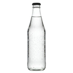 Isolated Glass Bottle With Sparkling Water on Transparent Background