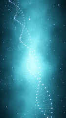 Dna double helix chain on artistic vertical background illustration.