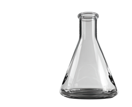 Empty, clear glass flask - Powered by Adobe
