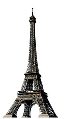 Obraz premium Isolated Eiffel Tower At Night On Black Background