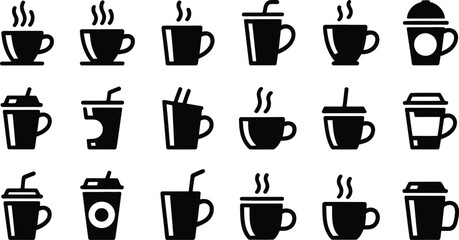 Collection of coffee and drink cup icons