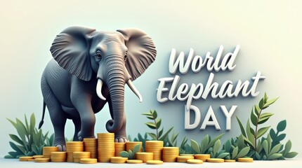 Celebrating world elephant day a tribute to elephants and wildlife conservation nature graphic calm educational