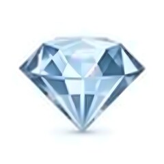 3D Diamond Icon, Crystal Gemstone Logo, Luxury Jewelry Design, Isolated on White