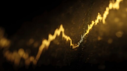 Overlapping and gold charts on a digital display