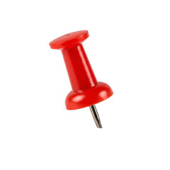 Isolated Photo of Red Pushpin on Transparent Background