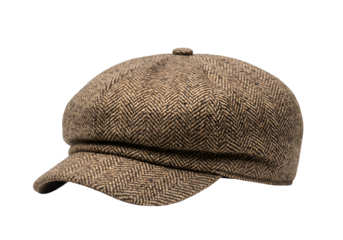 Isolated Photo of A Brown Tweed Cap