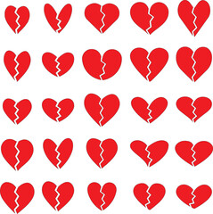 set of vector hearts, set of hearts, set of red hearts, heart, love, valentine, hearts, shape,