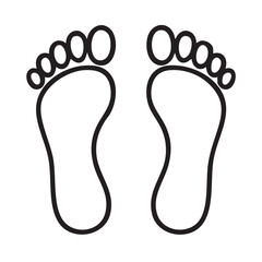 Obraz premium Simple Black and White Footprint Illustration Two Feet with Toes Outlined in Black minimalist illustration
