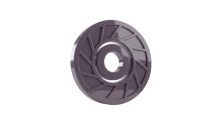 Purple Circular Geometric Disc with Radial Lines on Transparent Background