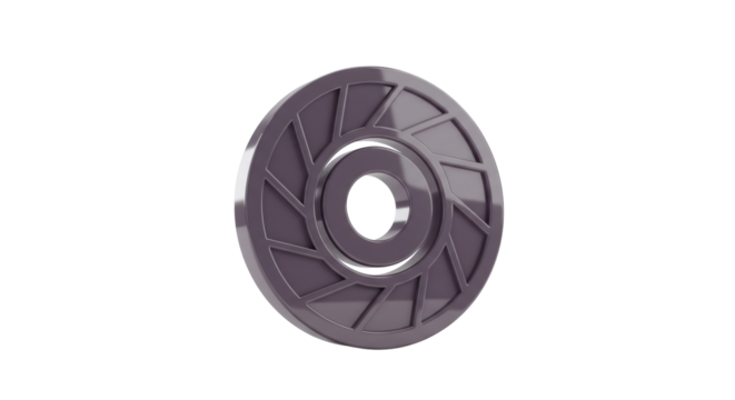 Purple Circular Geometric Disc with Radial Lines on Transparent Background