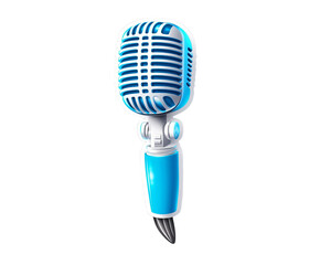 Stylish vintage microphone in vibrant blue, perfect for music and performance-themed designs.