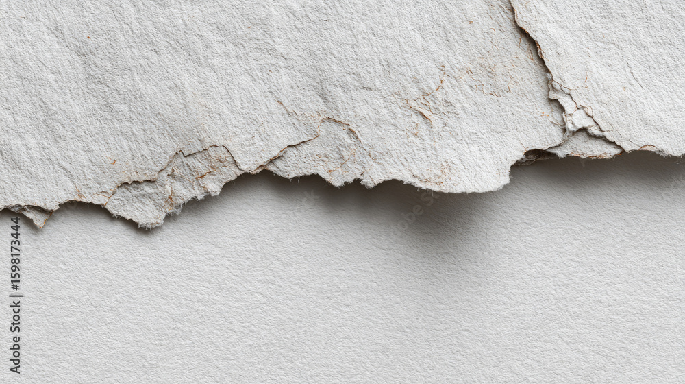 Poster torn paper edge with rough texture and natural color