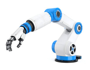 A futuristic robotic hands on white background