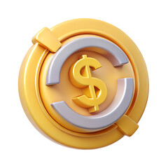 Obraz premium Gold and Gray Dollar Sign Icon on Transparent Background