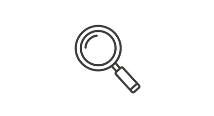 Simple line drawing of a magnifying glass, search, investigation, discovery.