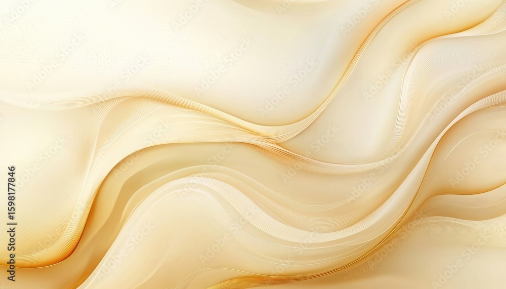 Poster abstract beige silk waves background texture with elegant smooth lines pattern