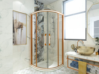 3D modeling and rendering of the shower enclosure