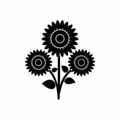 creative Sunflowers Icon vector silhouette illustration isolated on white background