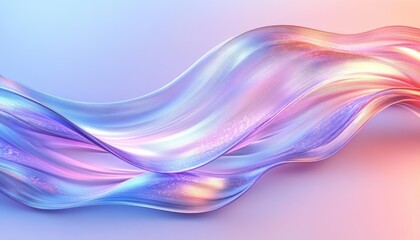 Naklejka premium Abstract Flowing Silk Fabric in Pastel Colors with a Metallic Finish