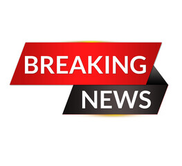 Fototapeta premium Red and black Breaking news banner lower third 