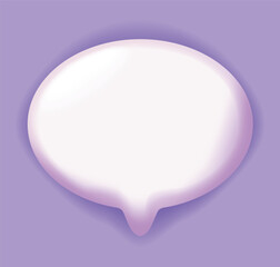 Vector 3D speech bubble on purple background