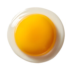 A single egg yolk centered  on a white or transparent  background