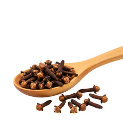 Obraz premium Isolated Photo of Dried Cloves on Wooden Spoon