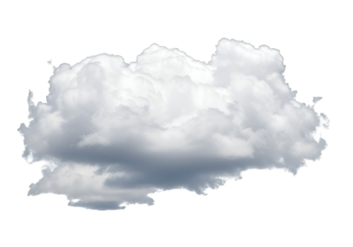 Isolated Realistic White Cloud on Transparent Background