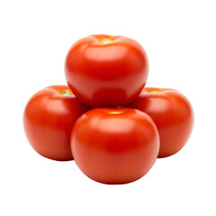 Isolated Photo Realistic Ripe Red Tomatoes Stacked