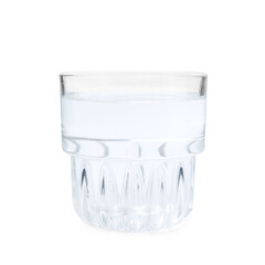 Glass with dirty water isolated on white