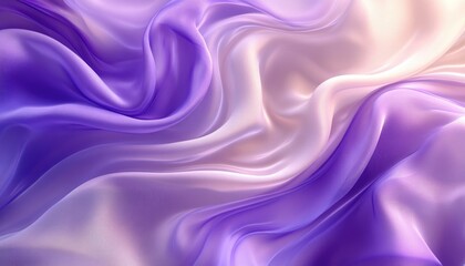 Obraz premium Abstract Silk Waves in Lavender and Cream Hues, Soft Flowing Textile Texture Design