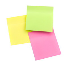 Fototapeta premium Isolated Photo of Three Colorful Sticky Notes on Transparent Background