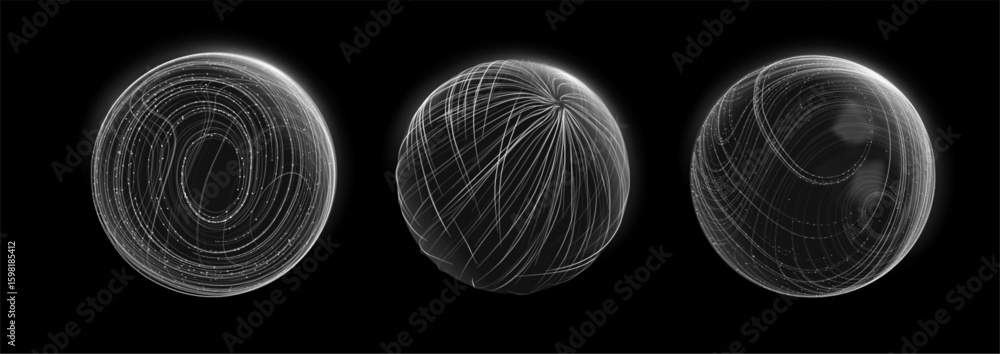 Poster abstract 3d globe sphere tech particle background and science data ai network. medical digital circl