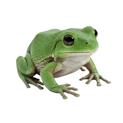 Obraz premium Isolated Photo of a Green Tree Frog on Black Background