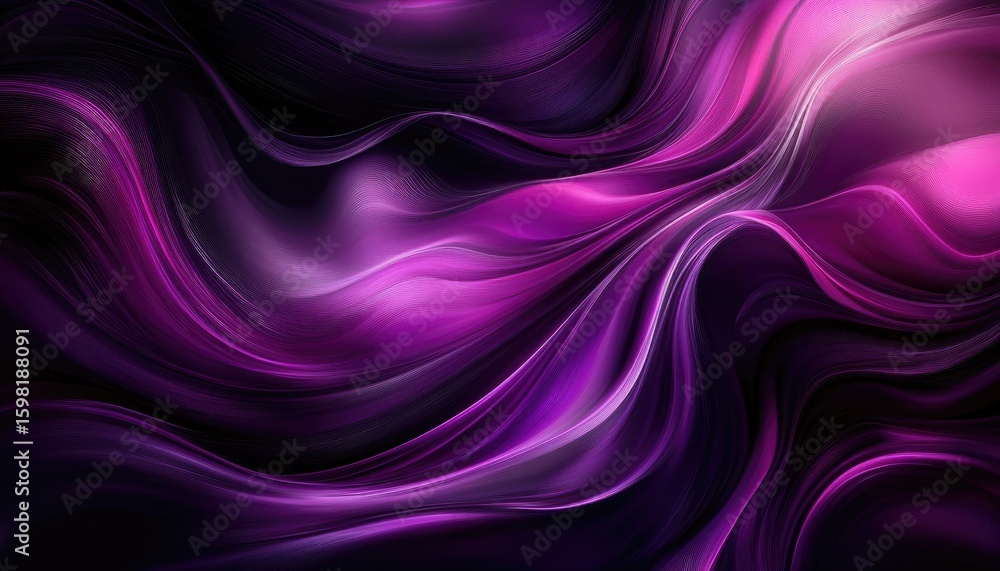 Poster abstract wavy violet flow, swirls pattern and gradient lines background art