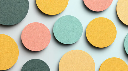 Colorful textured circles pattern with soft pastel tones
