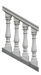 Fototapeta premium Isolated Photo White Concrete Balustrade Transparent Background