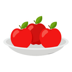 red apple on a plate