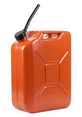 Obraz premium Isolated Photo of Orange Jerrycan on Transparent Background