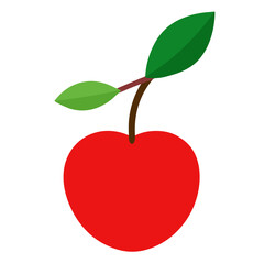 red apple with leaf