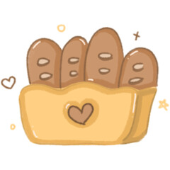 Cute Bread PNG – Kawaii Food Clipart