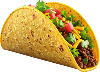 Taco icon isolated on transparent background. PNG
