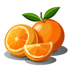 orange fruit with leaves