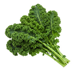 Isolated Photo Kale Green Vegetable on Black Background