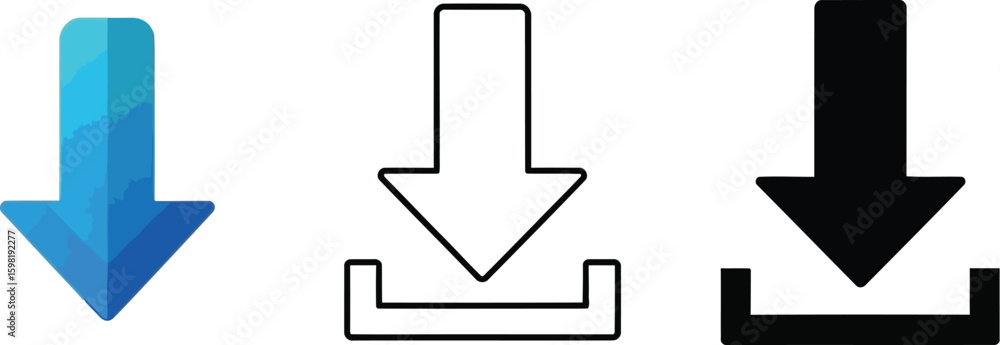 Poster download icon vector set illustration for website and mobile application design and graphic element