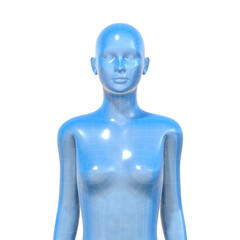 3d rendered model of female human body, woman, AI, robot