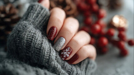 stunning nail design perfect for festive celebrations showcasing mix of artistic nail art techniques