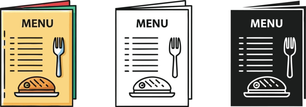 Restaurant menu design template vector illustration for food and drink presentation icon set