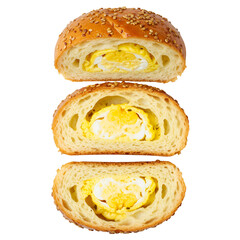Isolated Photo of Egg Bread Bun Slices