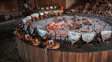 Traditional Iraqi cooking at a large barbecue in Baghdad during a festive gathering © Dave